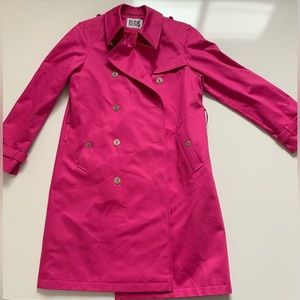 BILL BLASS vintage Pink Microfiber‎ Trench Coat  SIZE 8